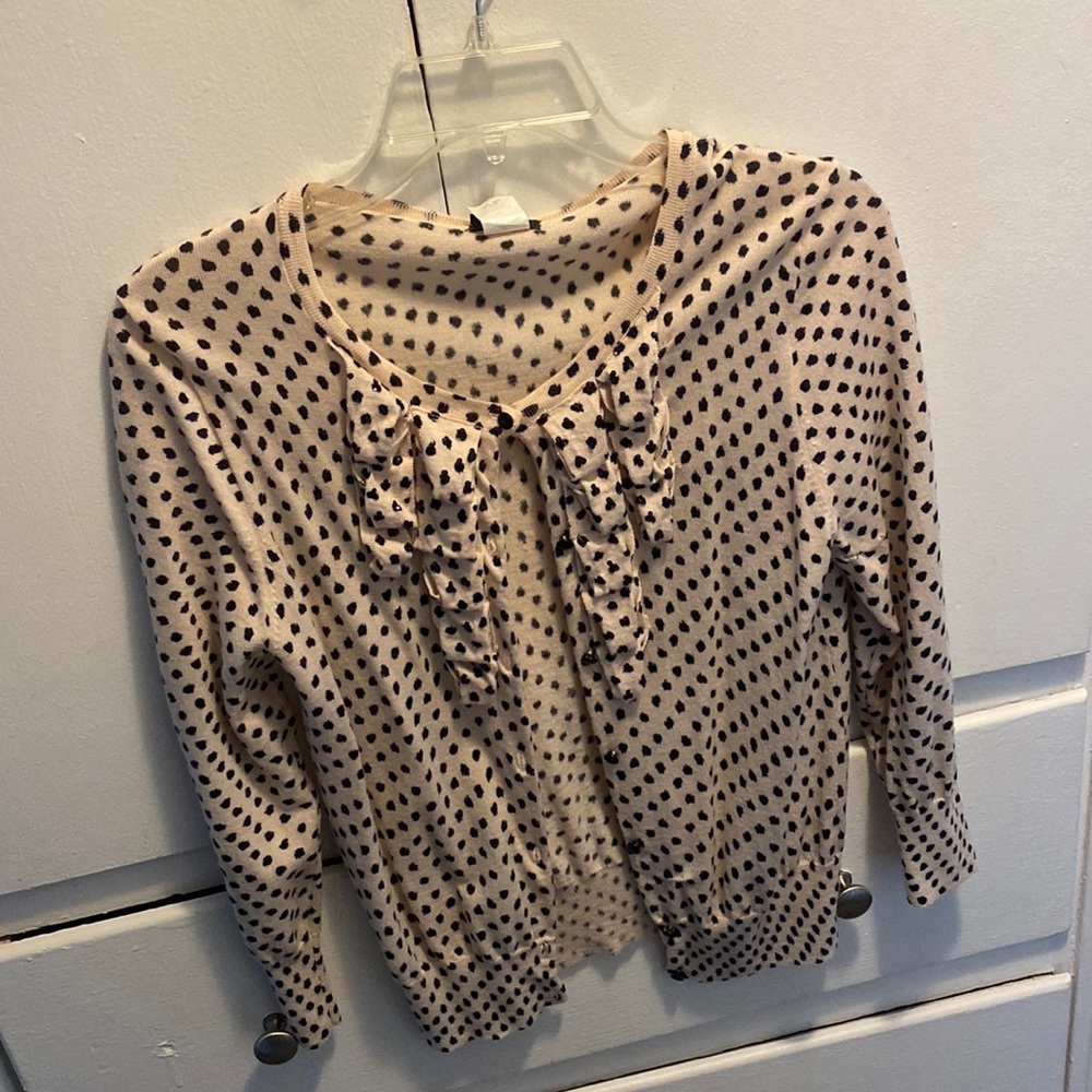 JCREW Polka Dot Cardigan